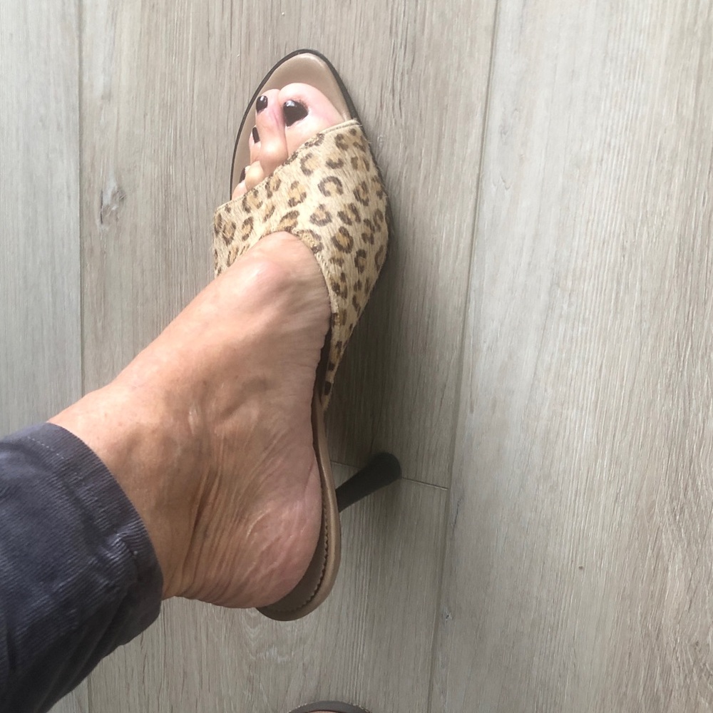 Bebe Tan Leopard Print Mules - Picture 9 of 9